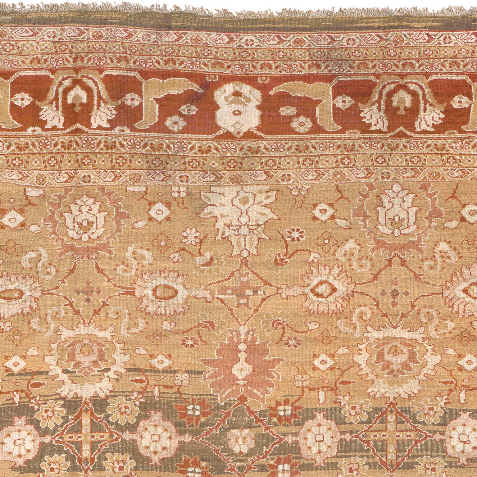 Hand-Woven Late 19th Century Persian Ziegler Rug For Sale