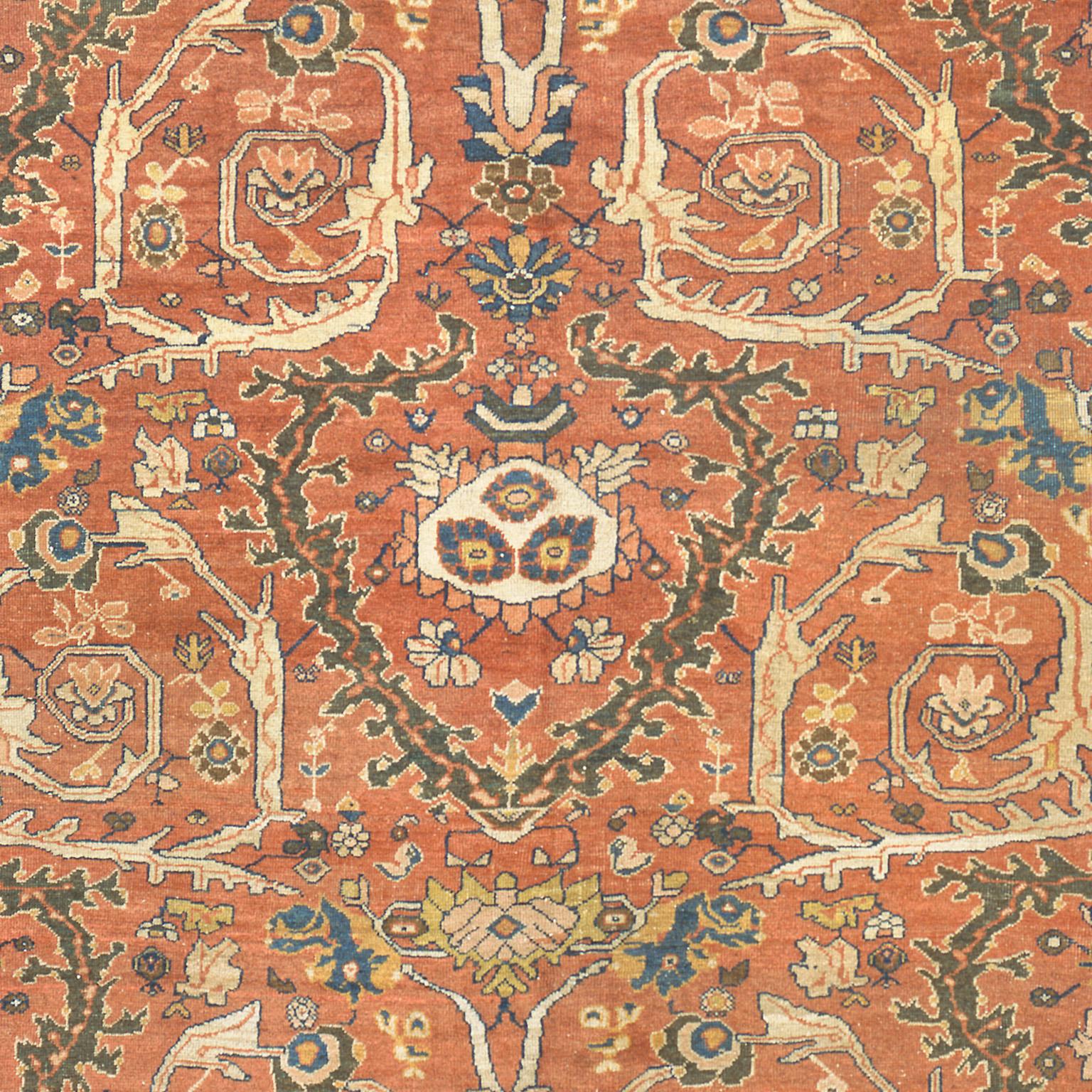 Persiano Tappeto persiano Ziegler Sultanabad Rugs della fine del XIX secolo in vendita