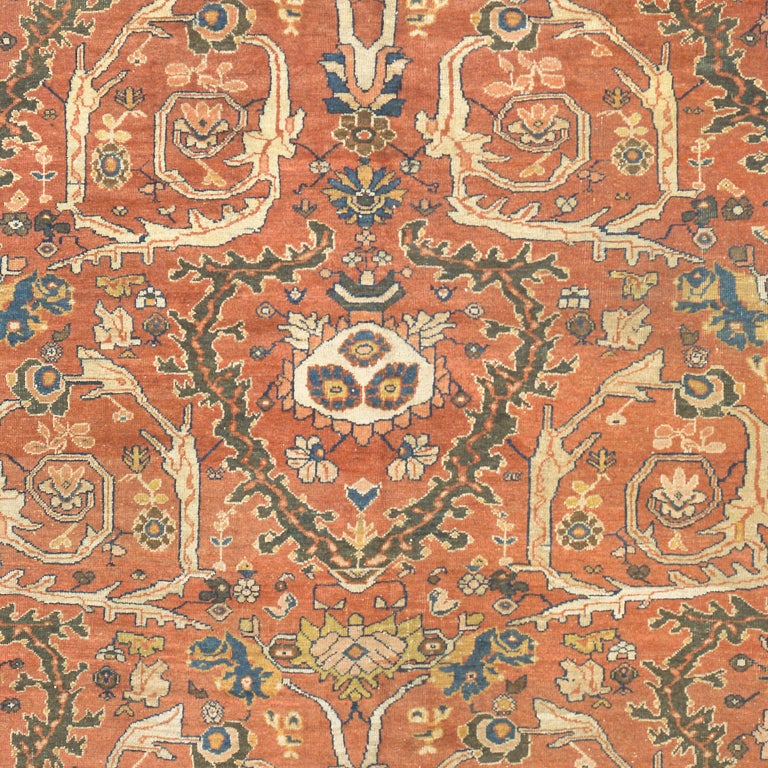 Hand-Knotted Late 19th Century Persian Ziegler Sultanabad Rug For Sale