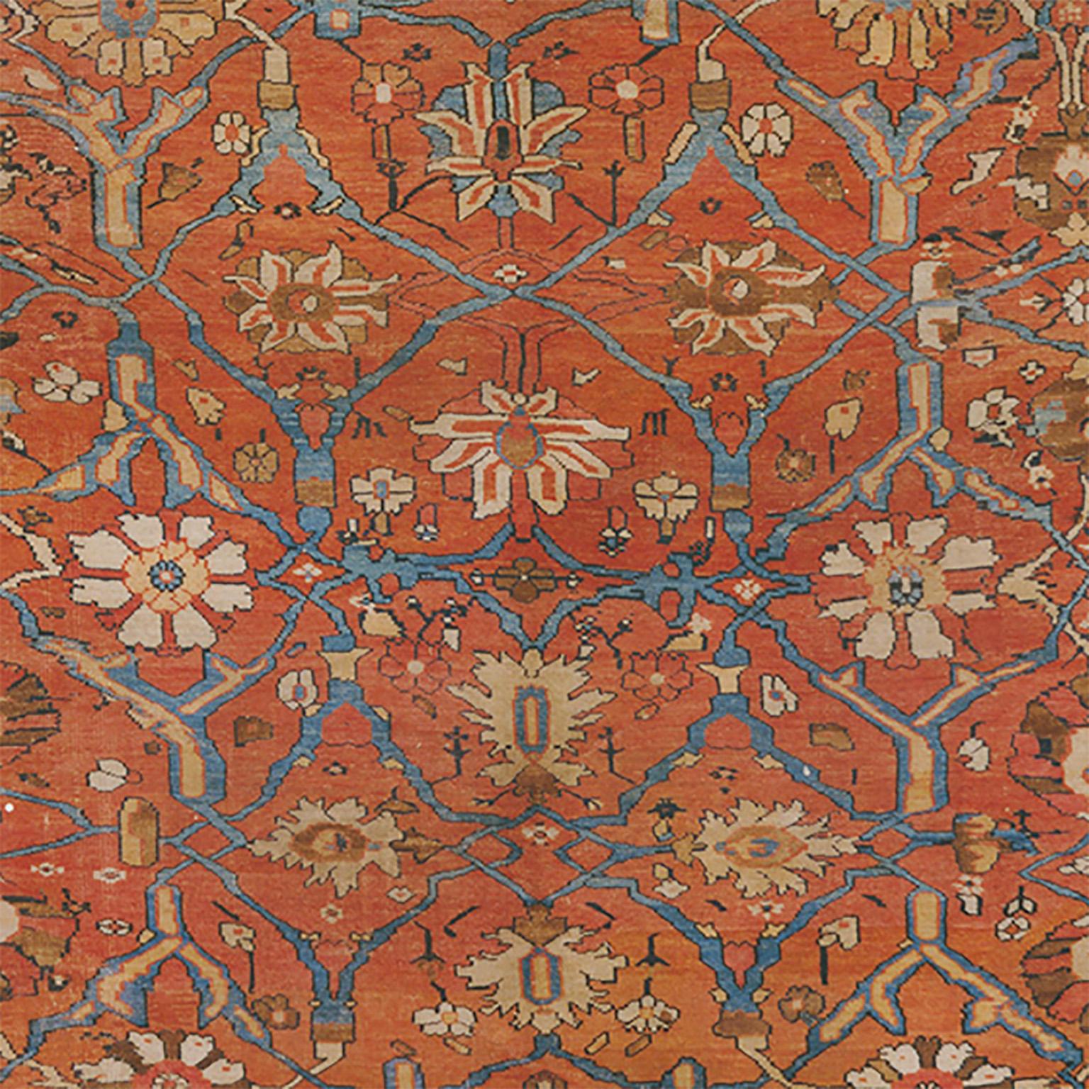 Hand-Woven Late 19th Century Persian Ziegler Sultanabad Rug For Sale