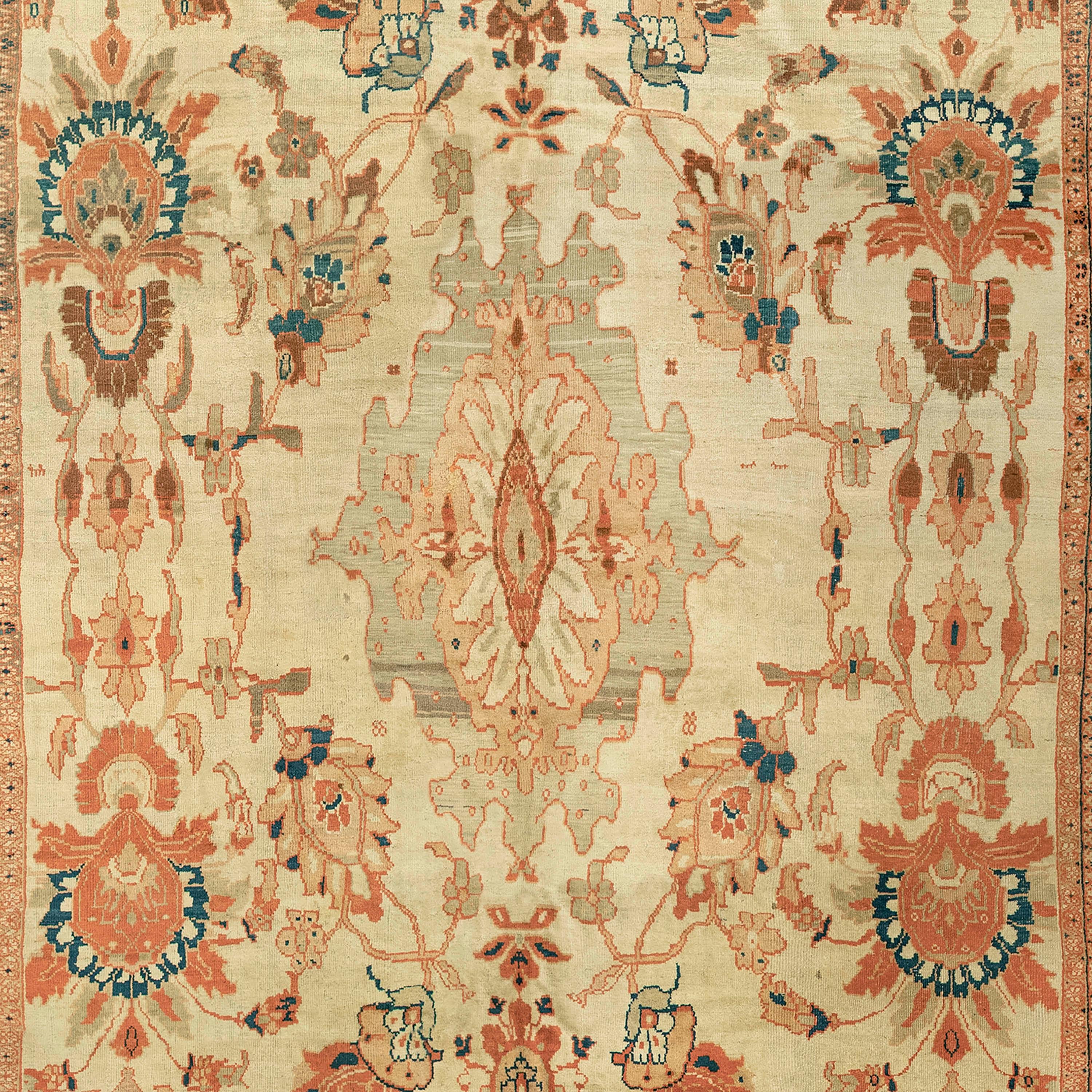 Hand-Woven Late 19th Century Persian Ziegler Sultanabad Rug For Sale