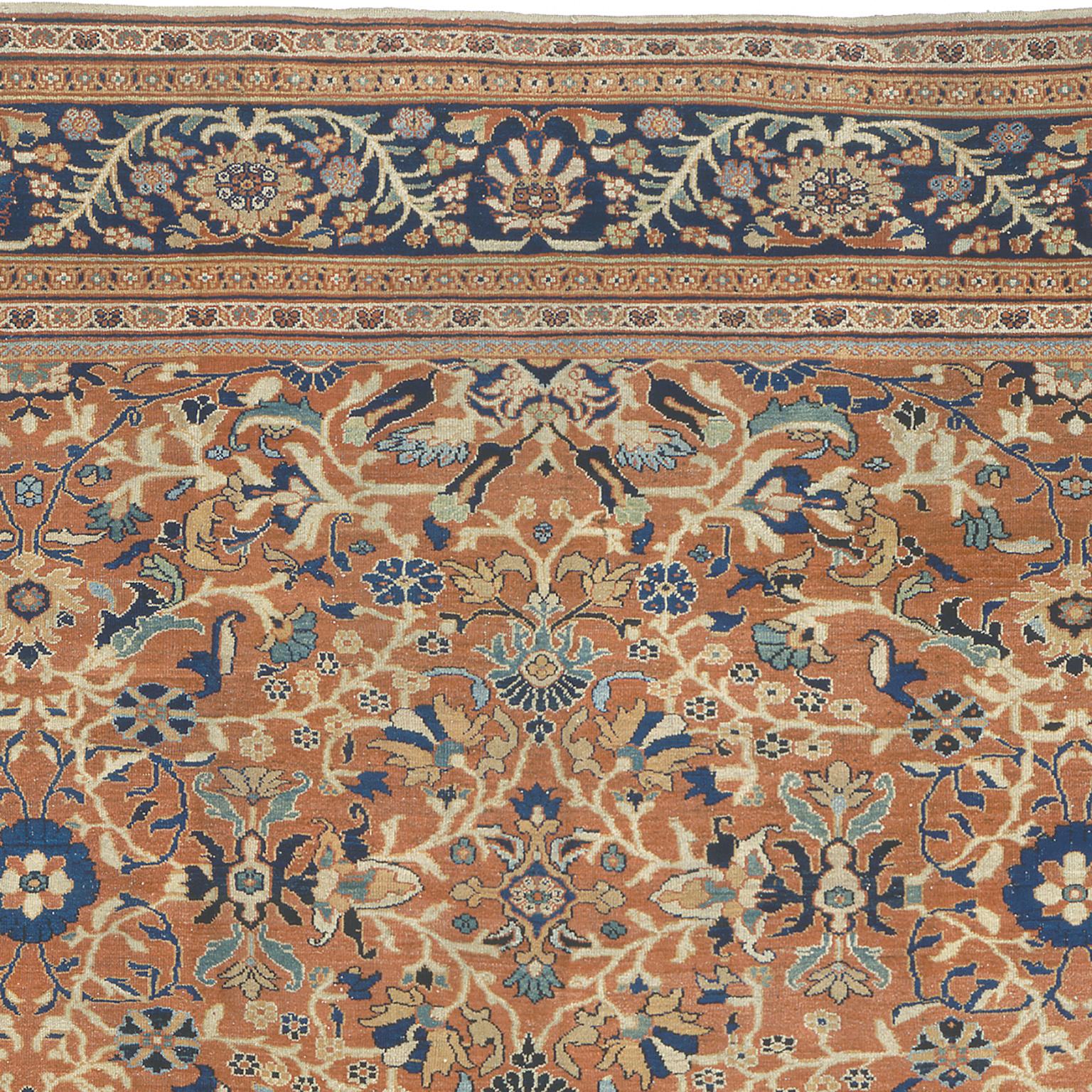 Tessuto a mano Tappeto persiano Ziegler Sultanabad Rugs della fine del XIX secolo in vendita