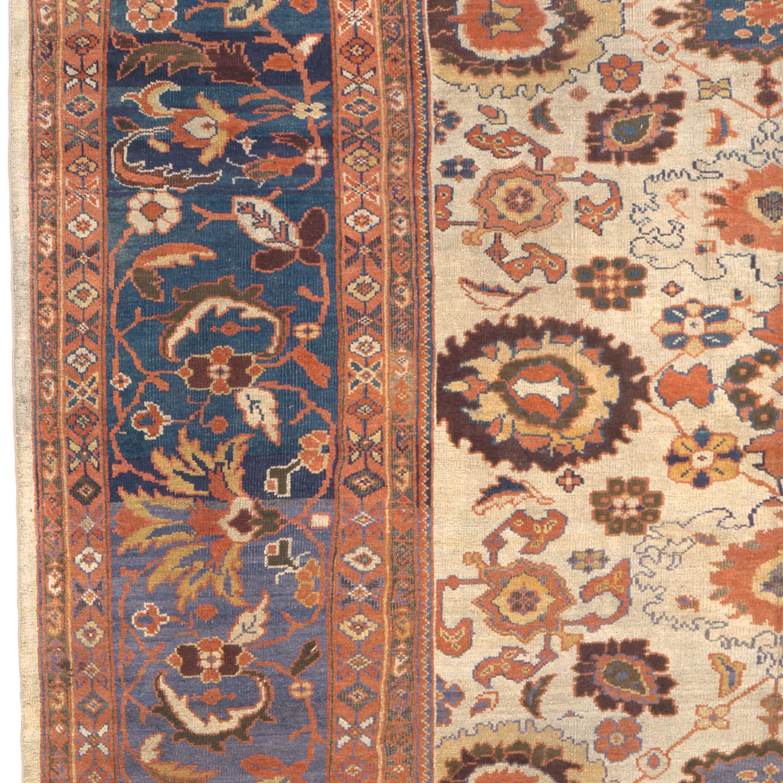 Wool Late 19th Century Persian Ziegler Sultanabad Rug For Sale