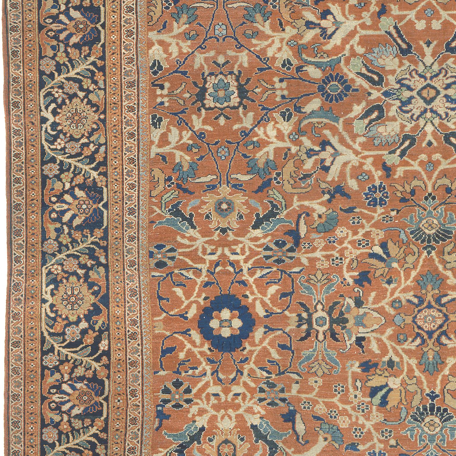 Wool Late 19th Century Persian Ziegler Sultanabad Rug For Sale