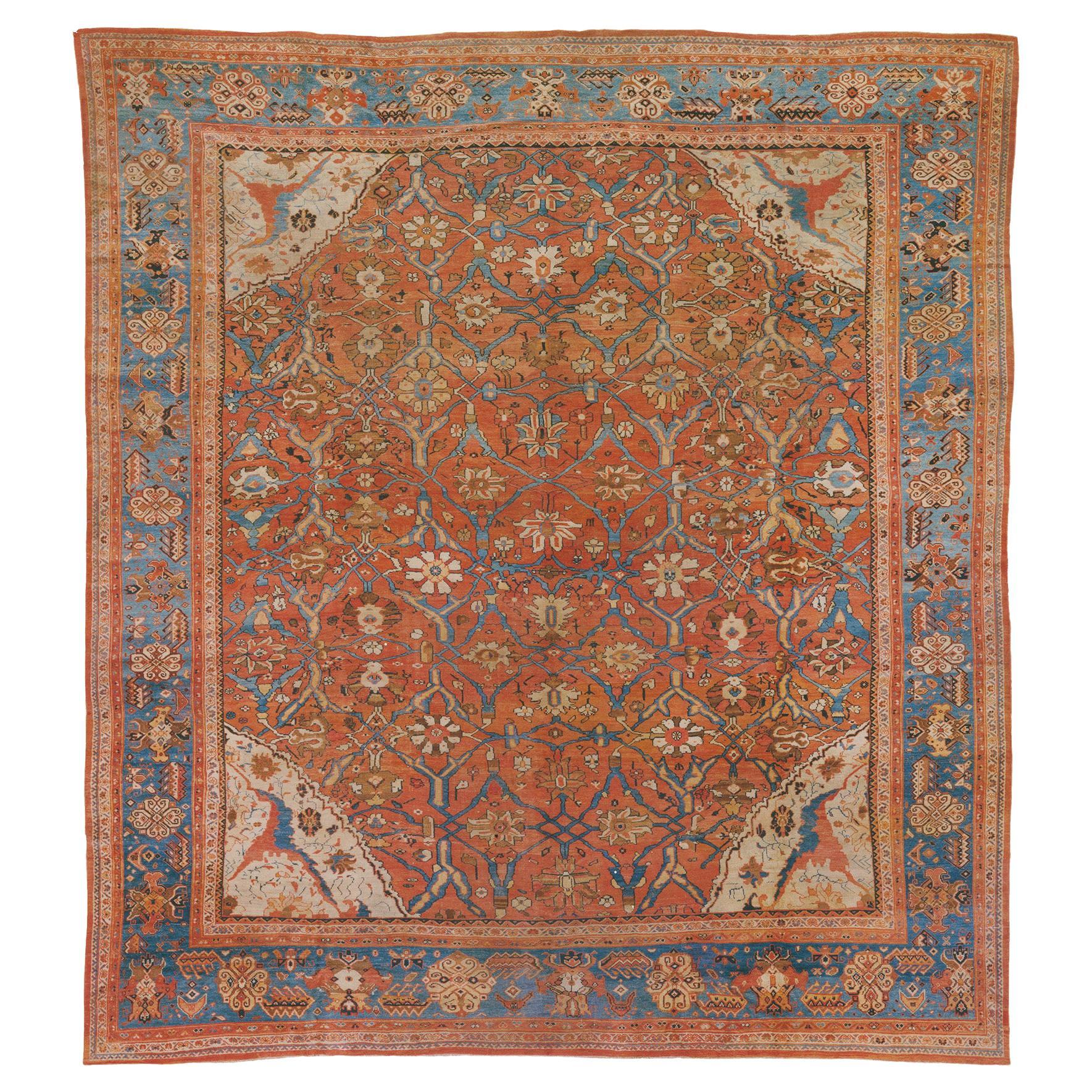 Persischer Ziegler Sultanabad-Teppich aus dem späten 19. Jahrhundert im Angebot