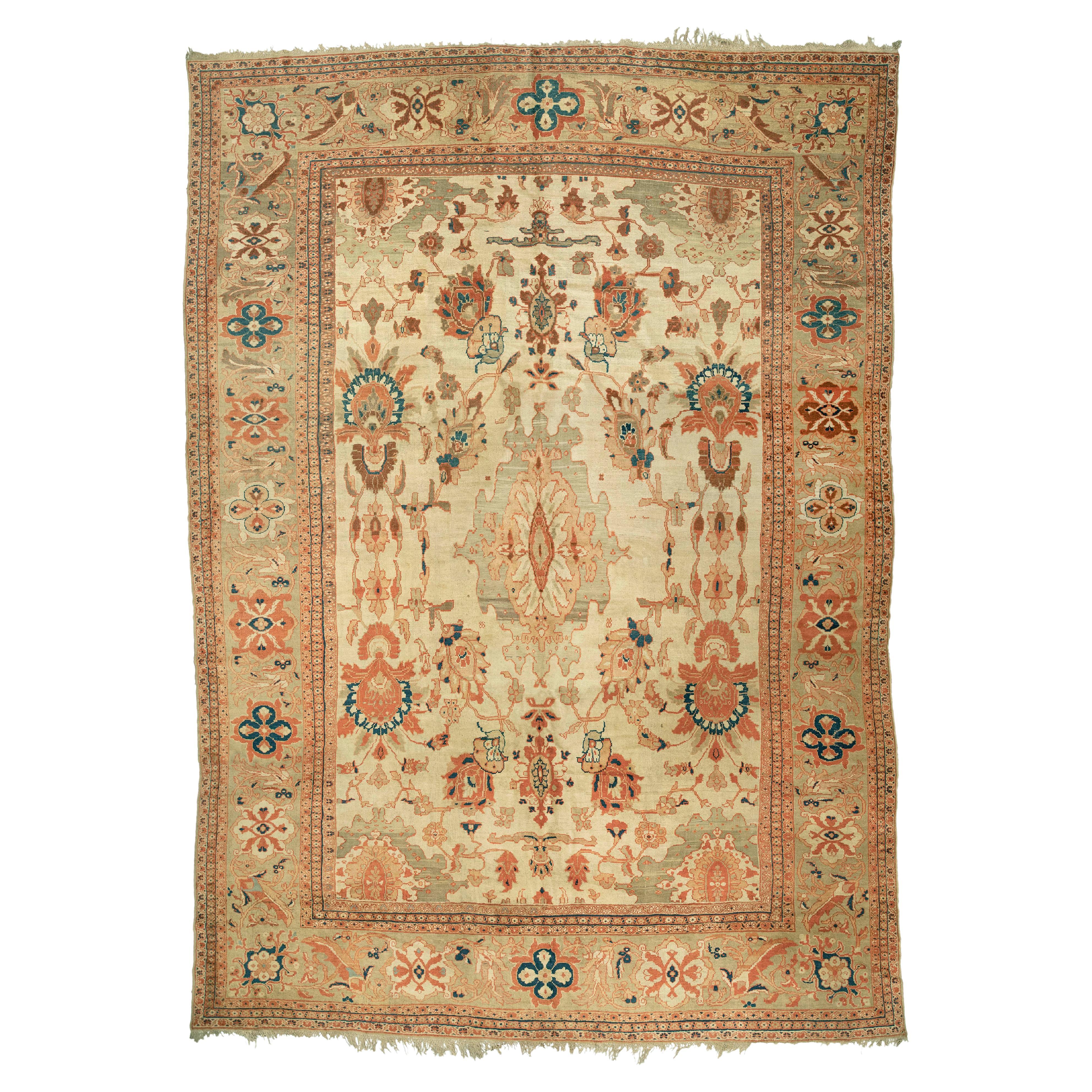 Persischer Ziegler Sultanabad-Teppich aus dem späten 19. Jahrhundert