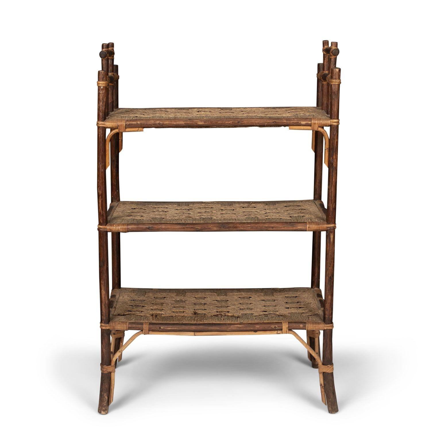 Late 19th Century Petite French Bamboo Three-Shelf Étagère For Sale 5