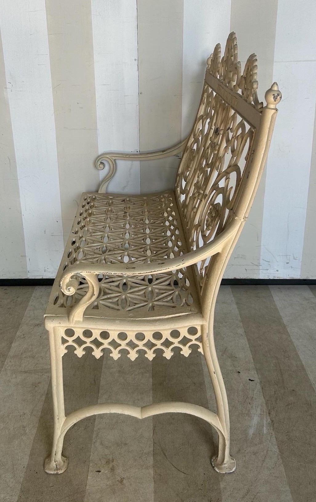 Late 19th Century Philadelphia Cast Iron Bench signed William Adams For Sale 8