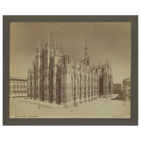 Late 19th-Century Photograph of Milan Cathedral by Edizioni Brogi, circa 1870