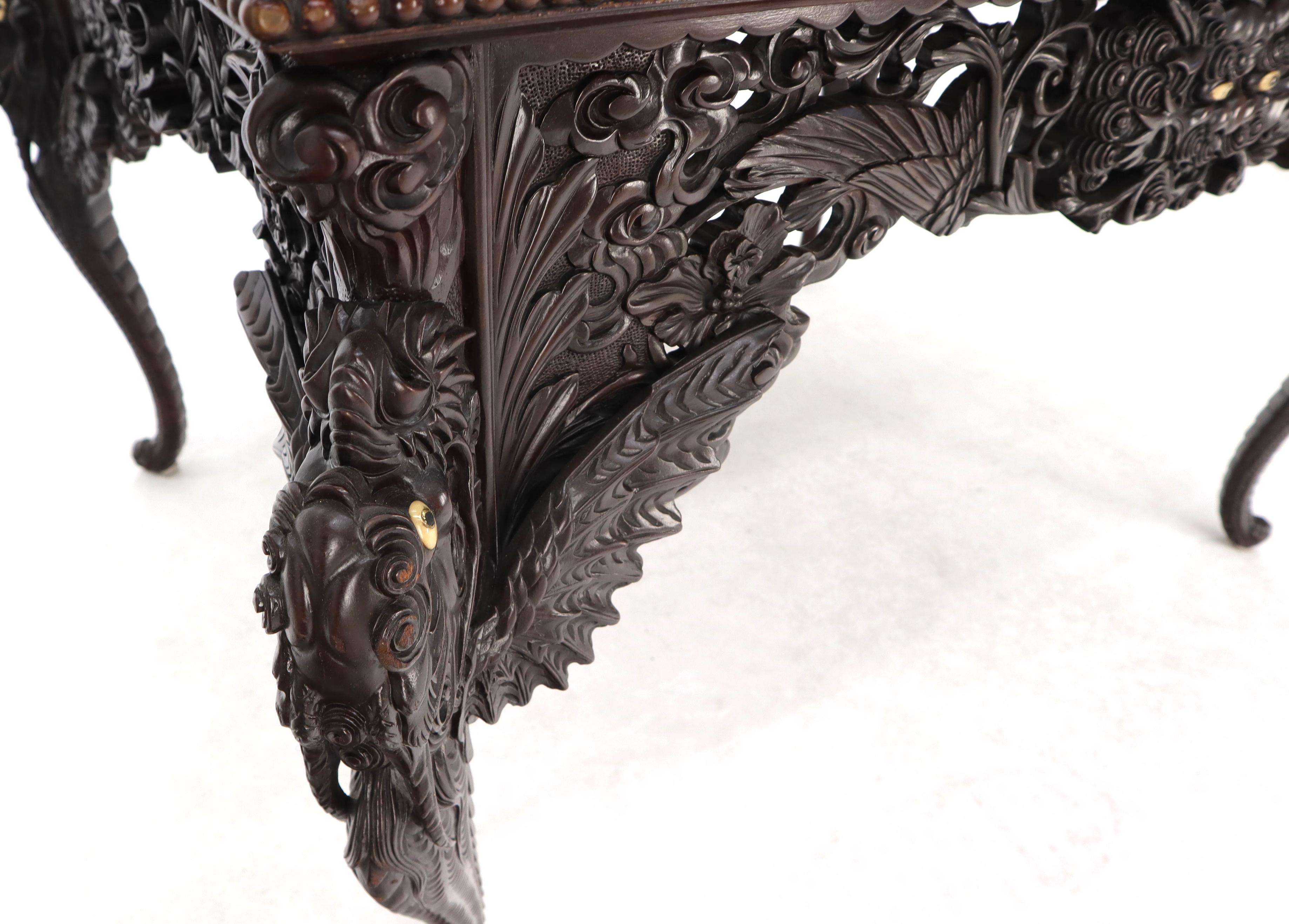 Late 19th Century Pierce Carved Solid Mahogany Desk or Writing Table 6