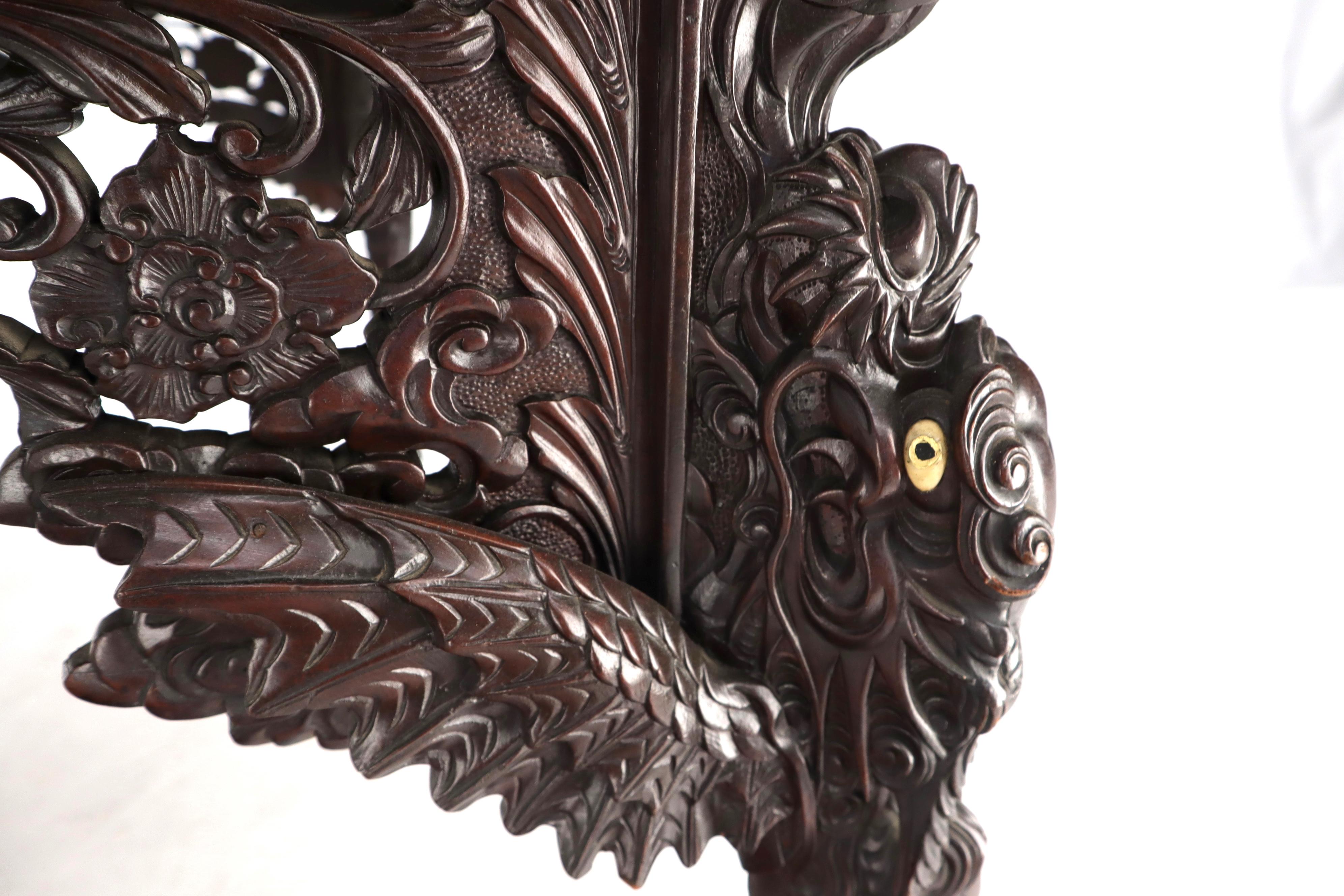 Late 19th Century Pierce Carved Solid Mahogany Desk or Writing Table 14