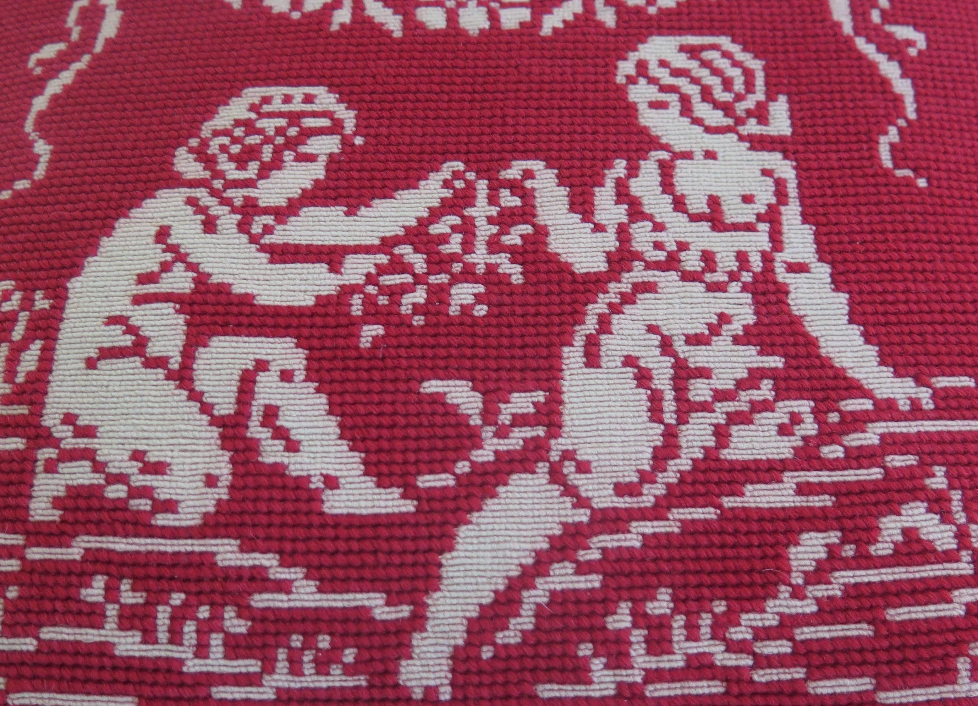 Hand-Crafted Late 19th Century Pillow or Cushion Needlepoint Tapestry of Classical Design