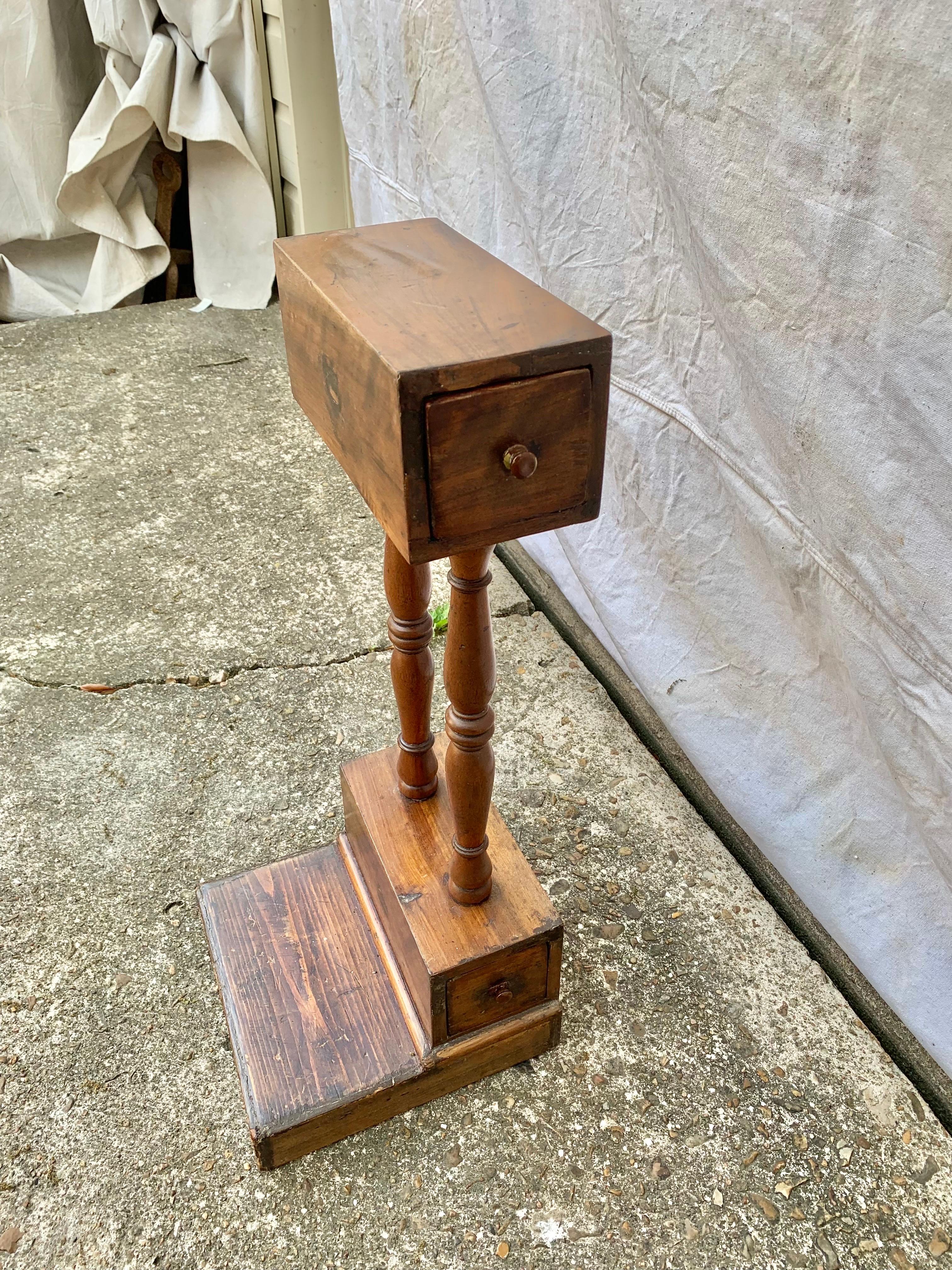 Hand-Crafted Late 19th Century Pine and Walnut Tobacco Stand For Sale