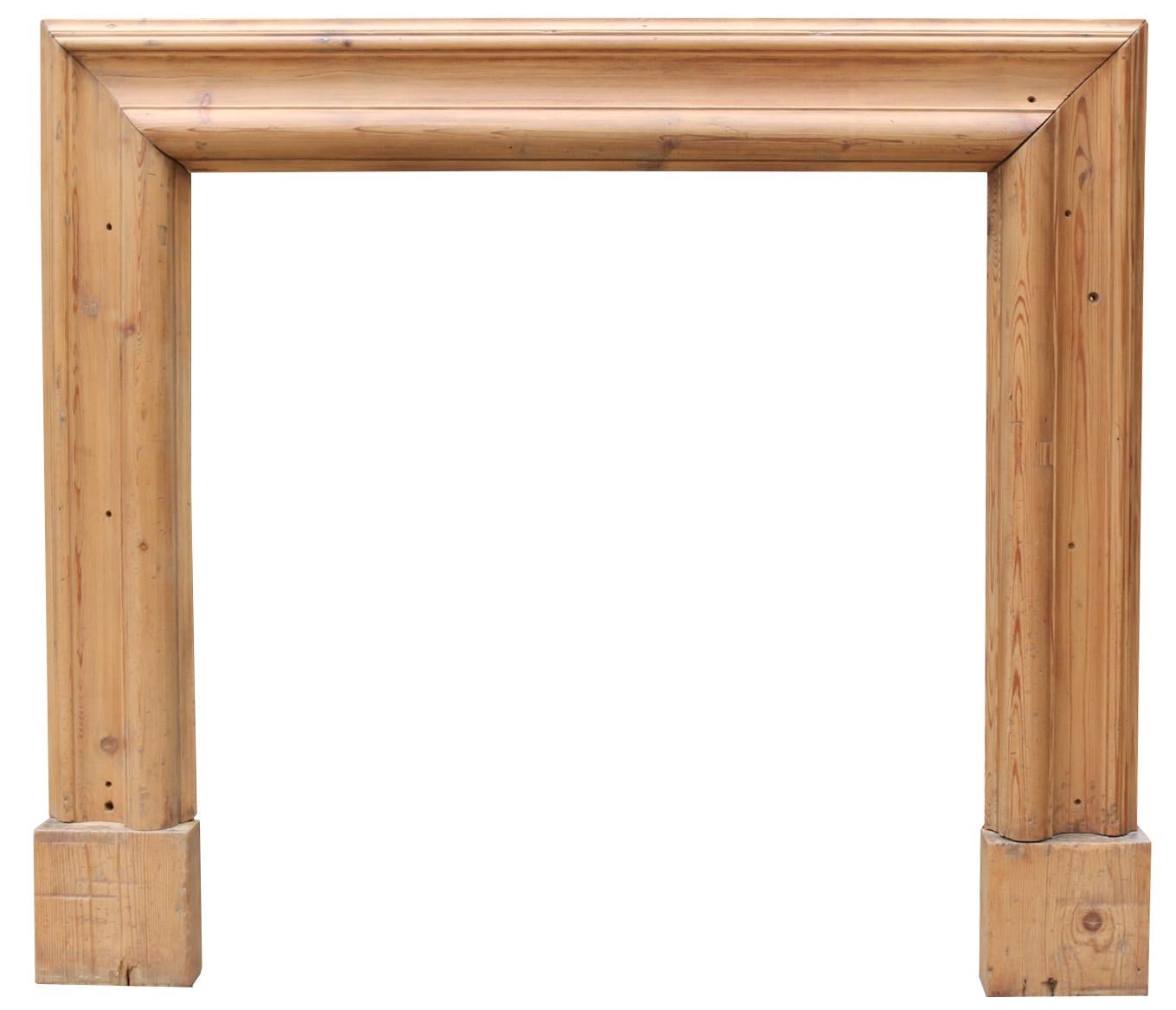 English Late 19th Century Pine Bolection Fire Surround