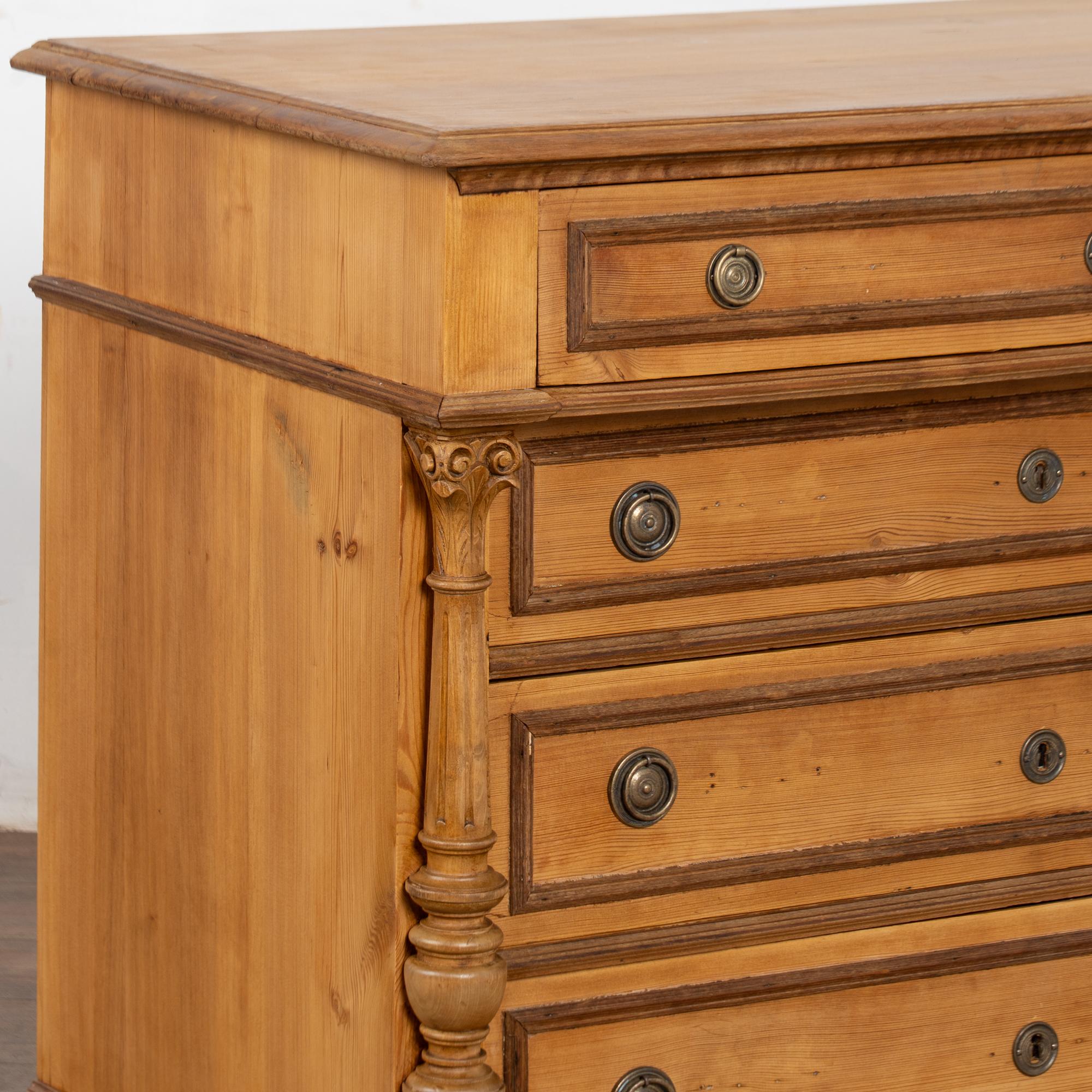 Late 19th Century Pine Chest of Four Drawers, Denmark For Sale 4