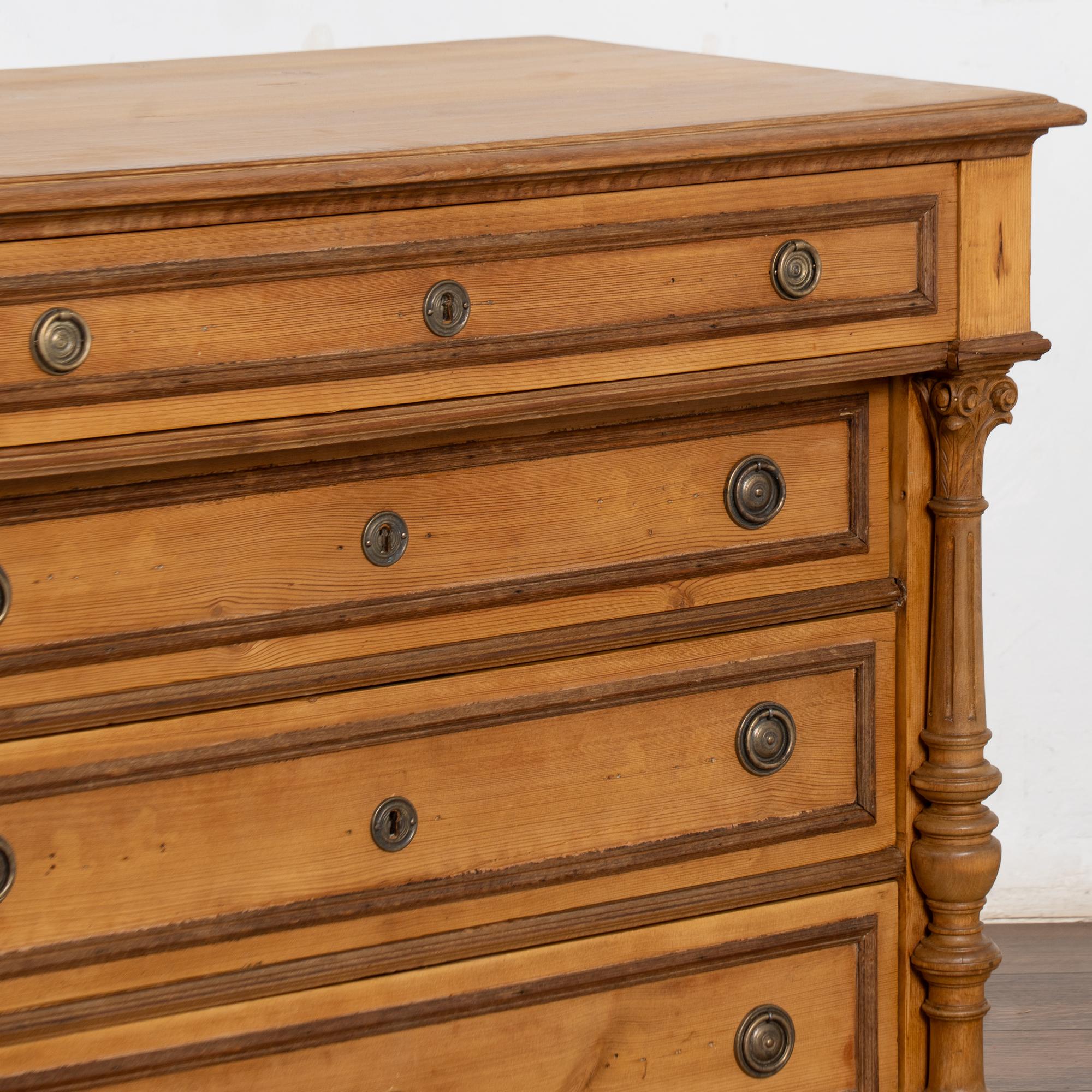 Late 19th Century Pine Chest of Four Drawers, Denmark For Sale 6