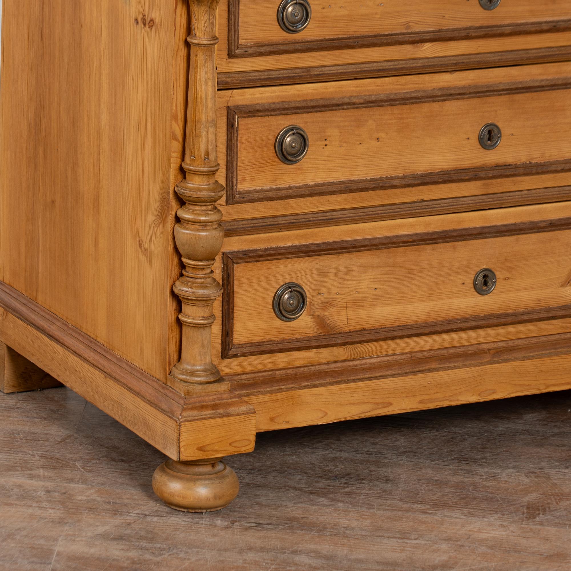 Late 19th Century Pine Chest of Four Drawers, Denmark For Sale 7