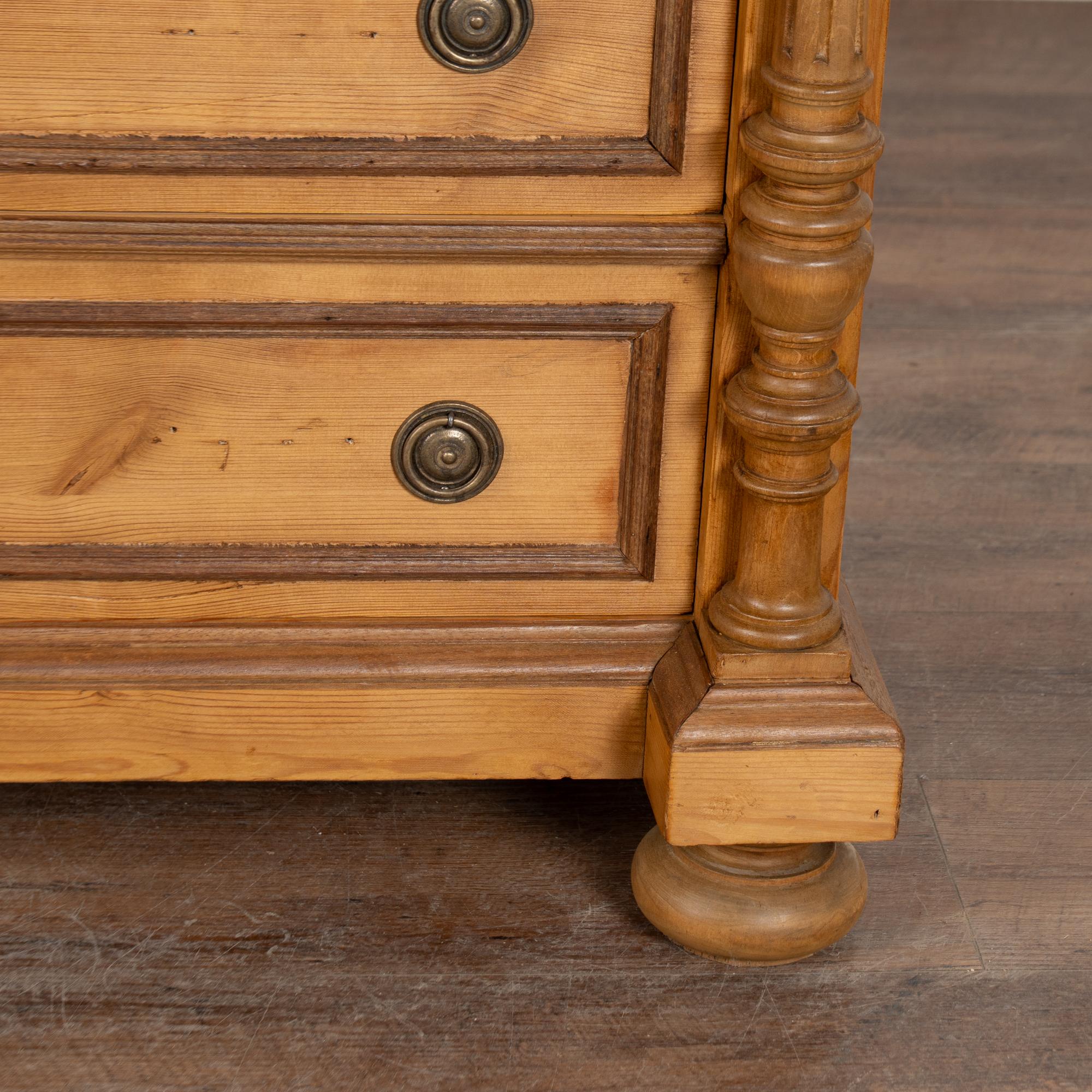 Late 19th Century Pine Chest of Four Drawers, Denmark For Sale 9