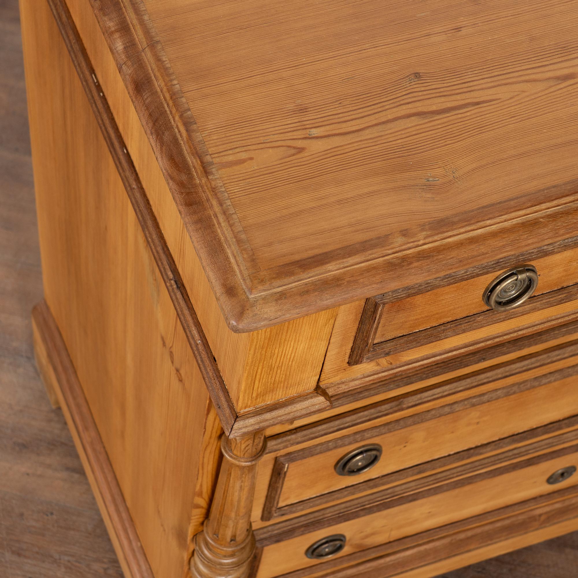 Late 19th Century Pine Chest of Four Drawers, Denmark For Sale 3