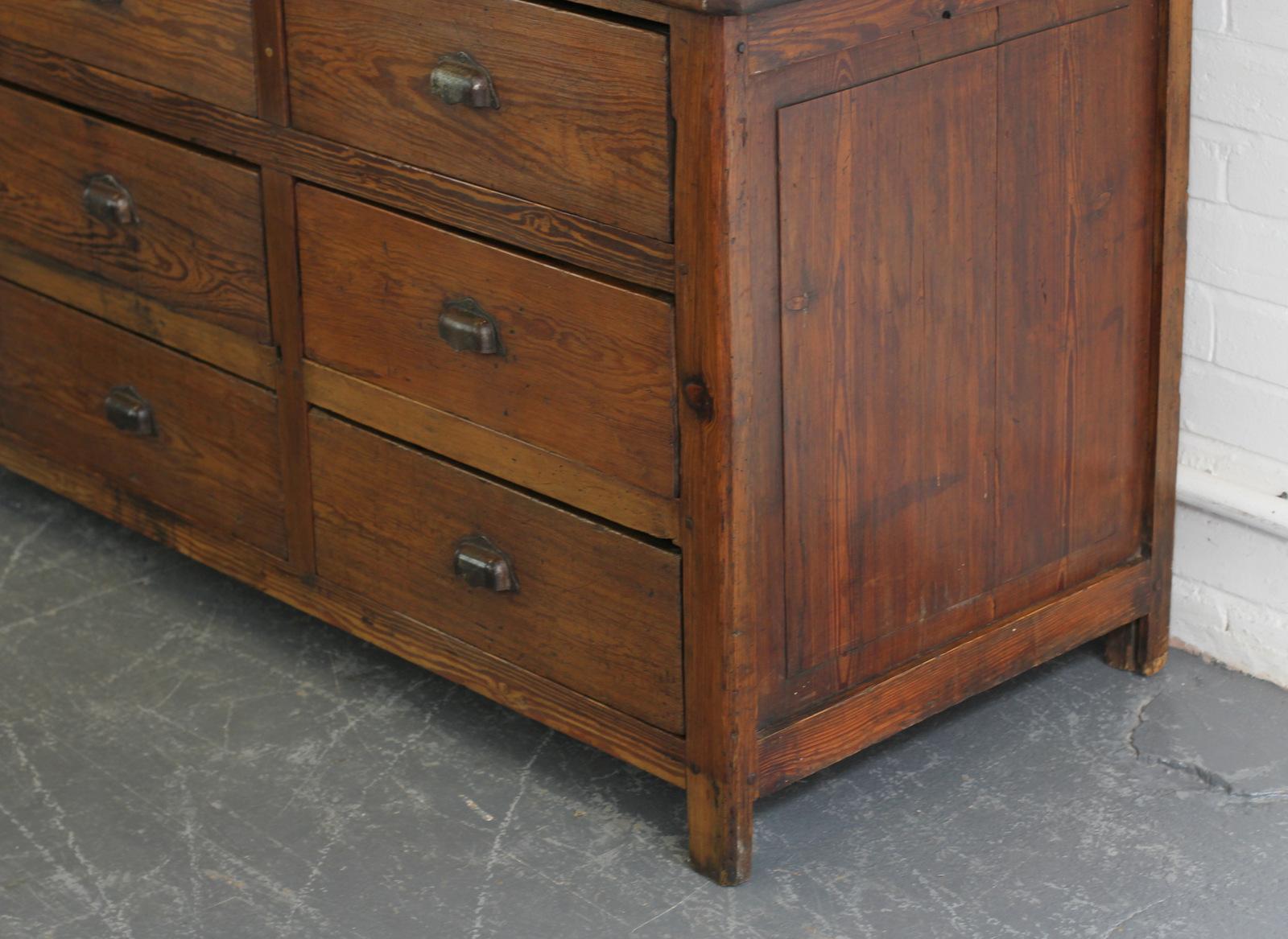 French Late 19th Century Pine Factory Drawers