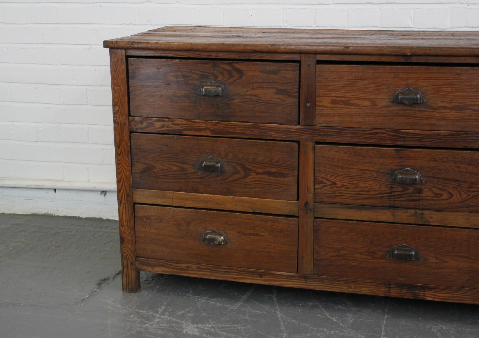 Late 19th Century Pine Factory Drawers 2