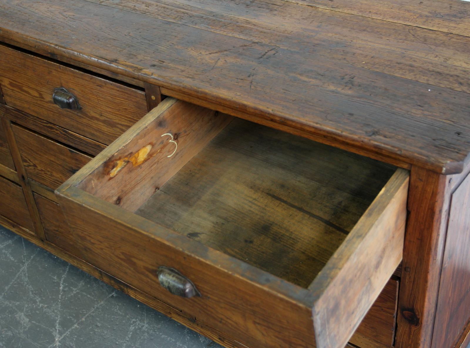 Late 19th Century Pine Factory Drawers 4