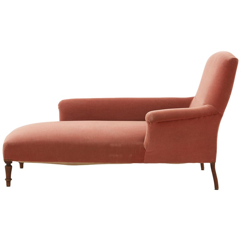 Late 19th Century Pink Velvet Chaise Lounge at 1stDibs