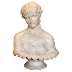 Vintage Late 19th Century Plaster Faux Marble Bust