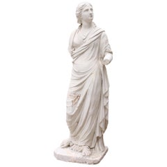 Late 19th Century Plaster Statue Of A Classical Lady