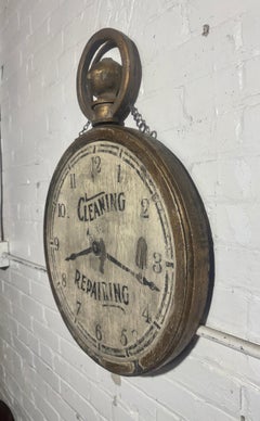 Late 19th Century "Pocket Watch" Carved Wood Trade Sign