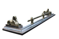 Late 19th Century Polished Cast Iron and Brass Fireplace Fender