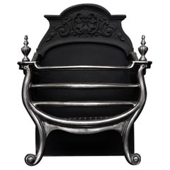 Late 19th Century Polished Cast Iron Firebasket