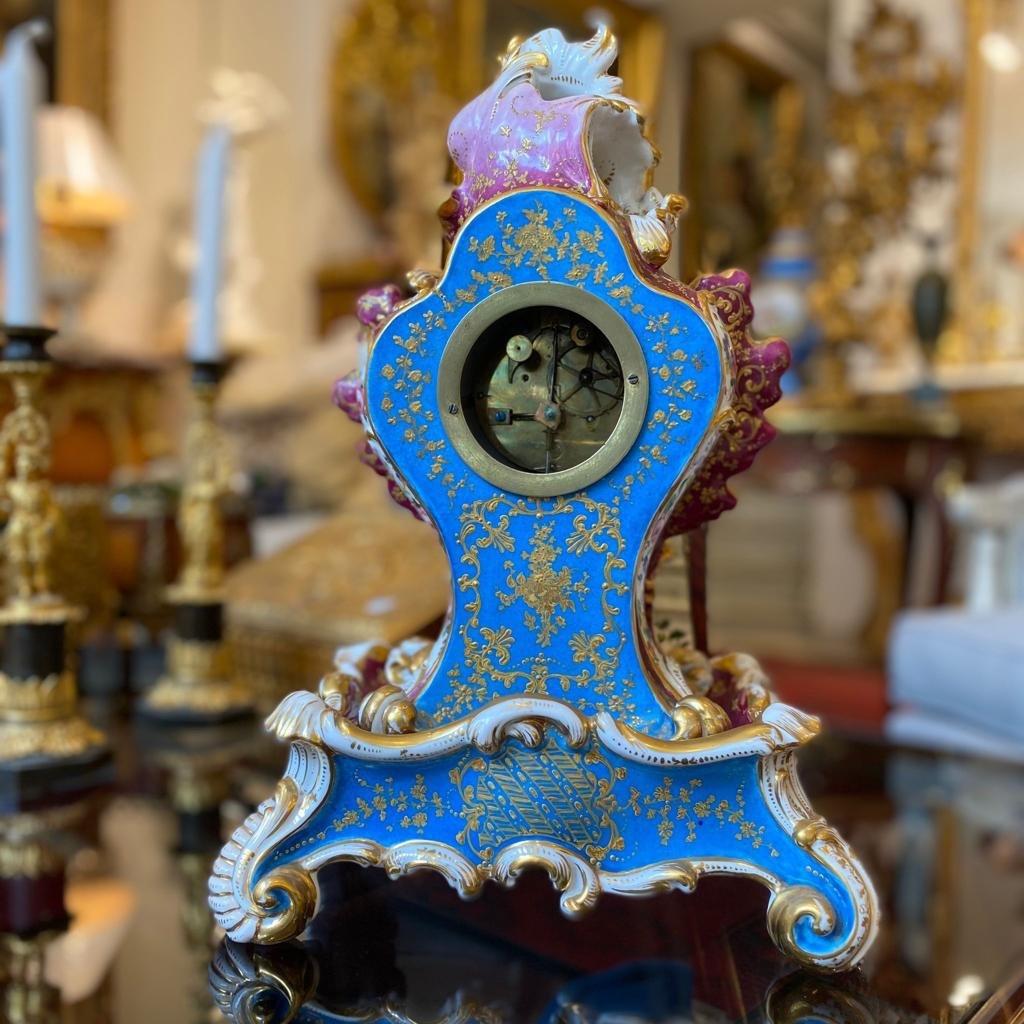 Late 19th Century Porcelain Clock by Jacob Petit For Sale 5