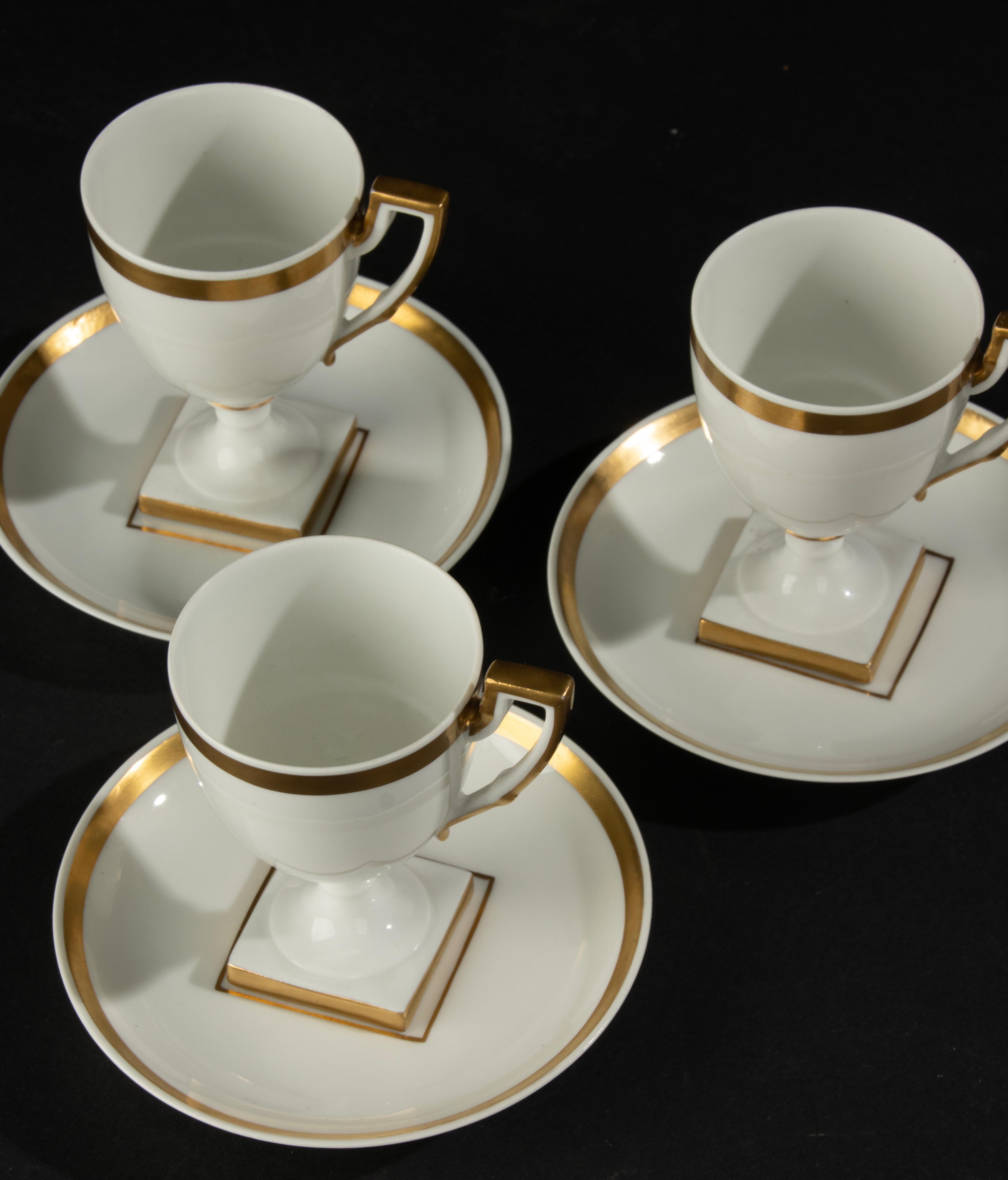 Late 19th Century Porcelain Coffee Set - Paroutaud Frères La Seynie - Limoges 1