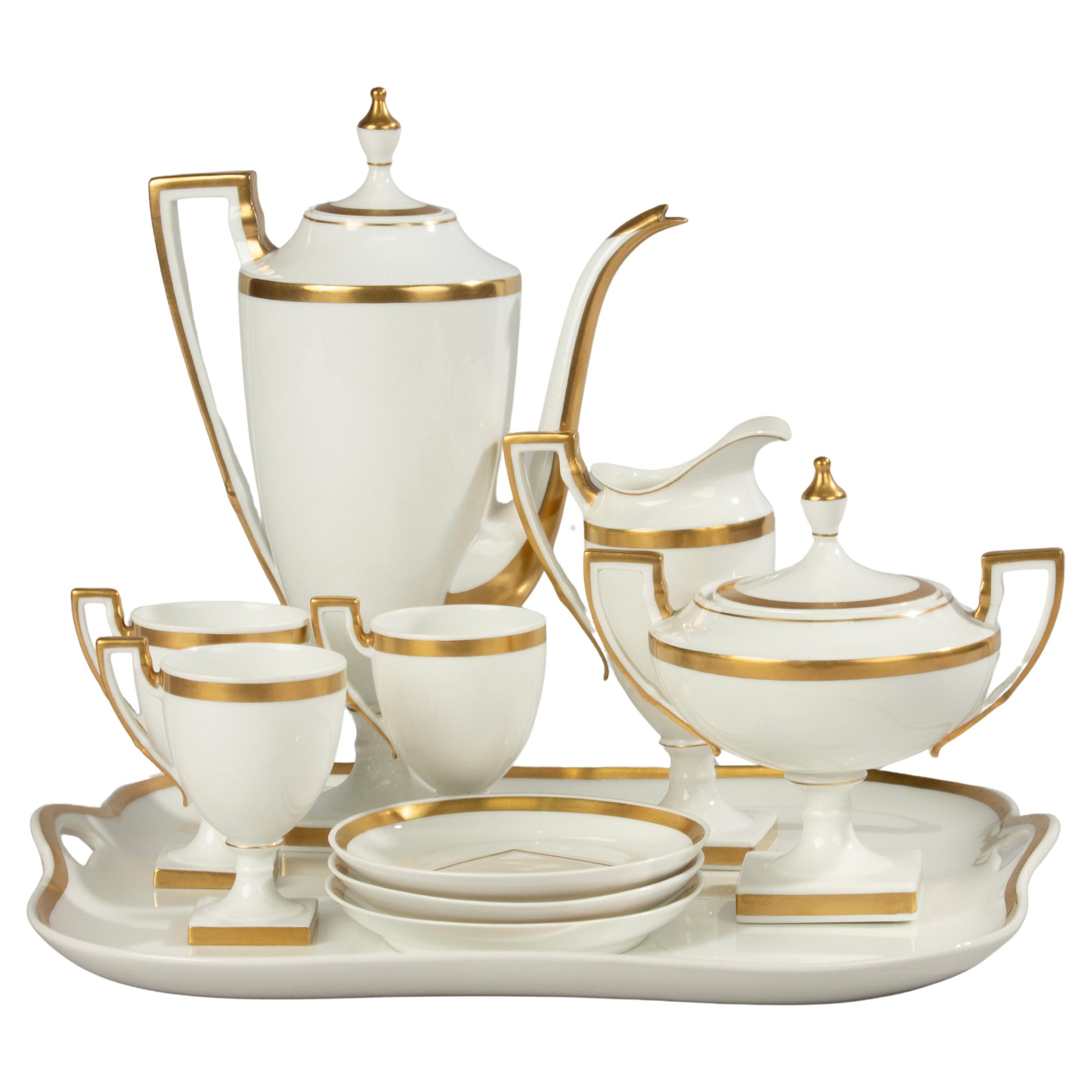 Late 19th Century Porcelain Coffee Set - Paroutaud Frères La Seynie - Limoges  