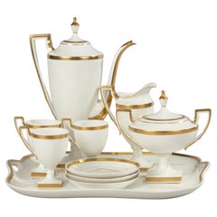 Late 19th Century Porcelain Coffee Set - Paroutaud Frères La Seynie - Limoges  