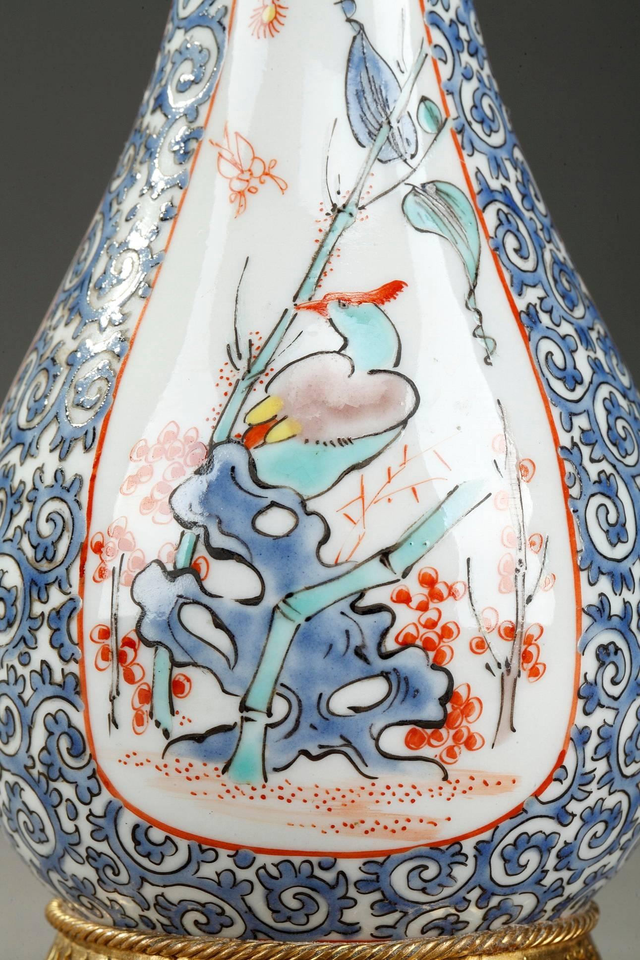 Louis XVI Late 19th Century Porcelain Perfume Bottle by Samson, Paris For Sale