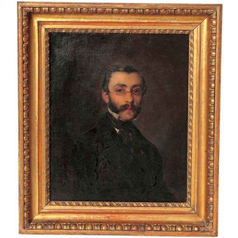 Portrait of Young Woman in Oval Giltwood Frame at 1stdibs