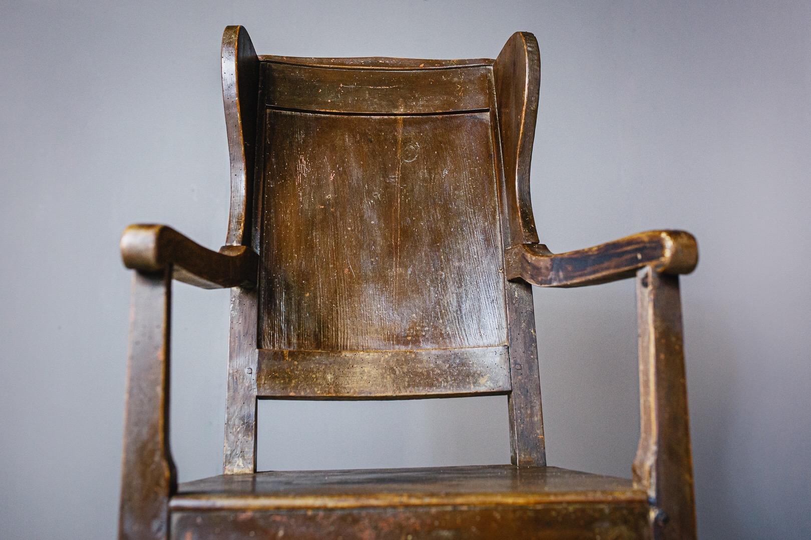 Late 19th Century Primitive Country Wingback Chair 4