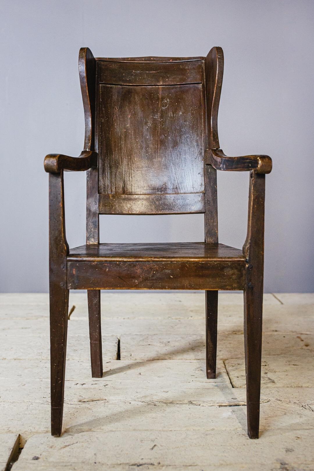 Late 19th Century Primitive Country Wingback Chair 5