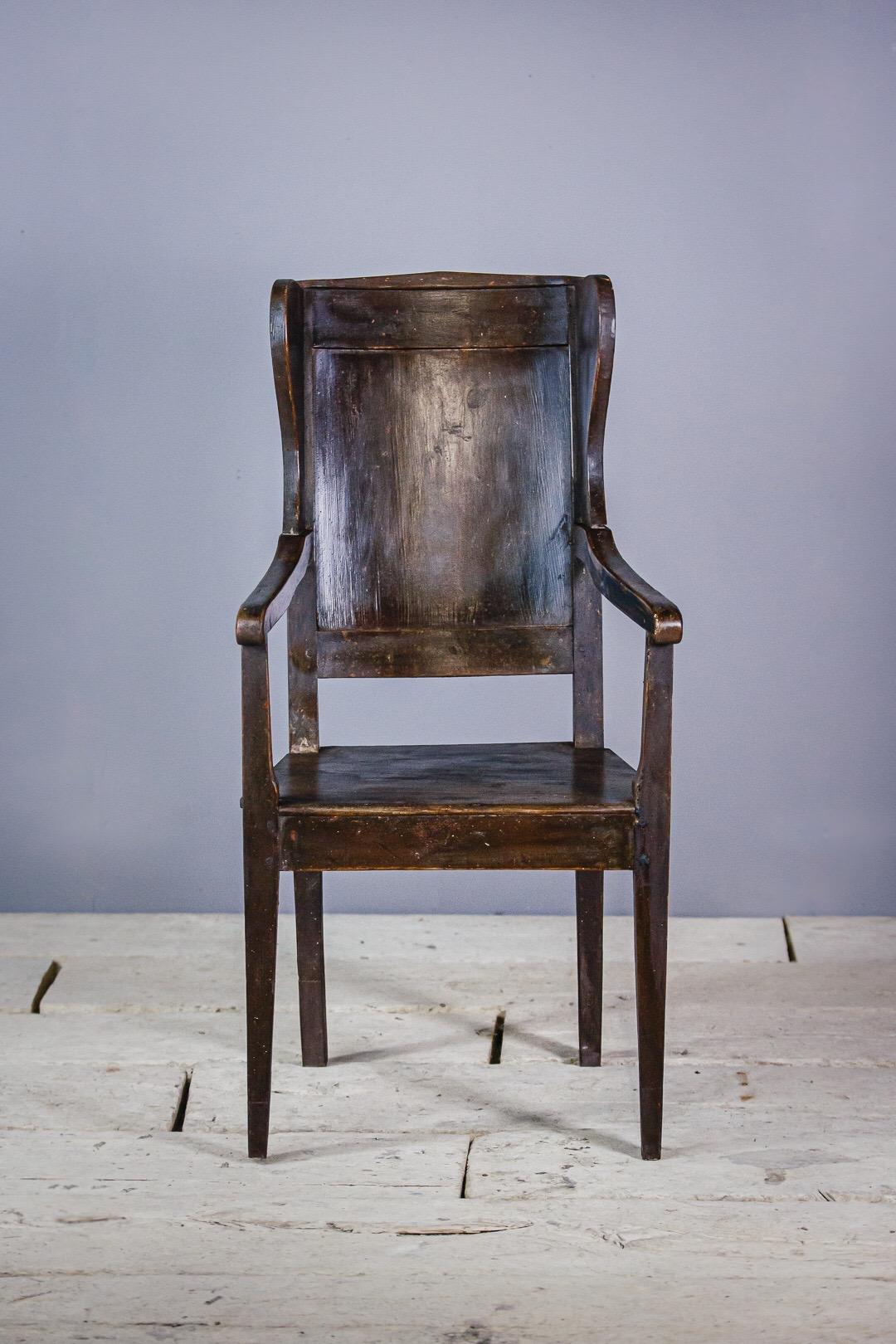 Late 19th Century Primitive Country Wingback Chair 8