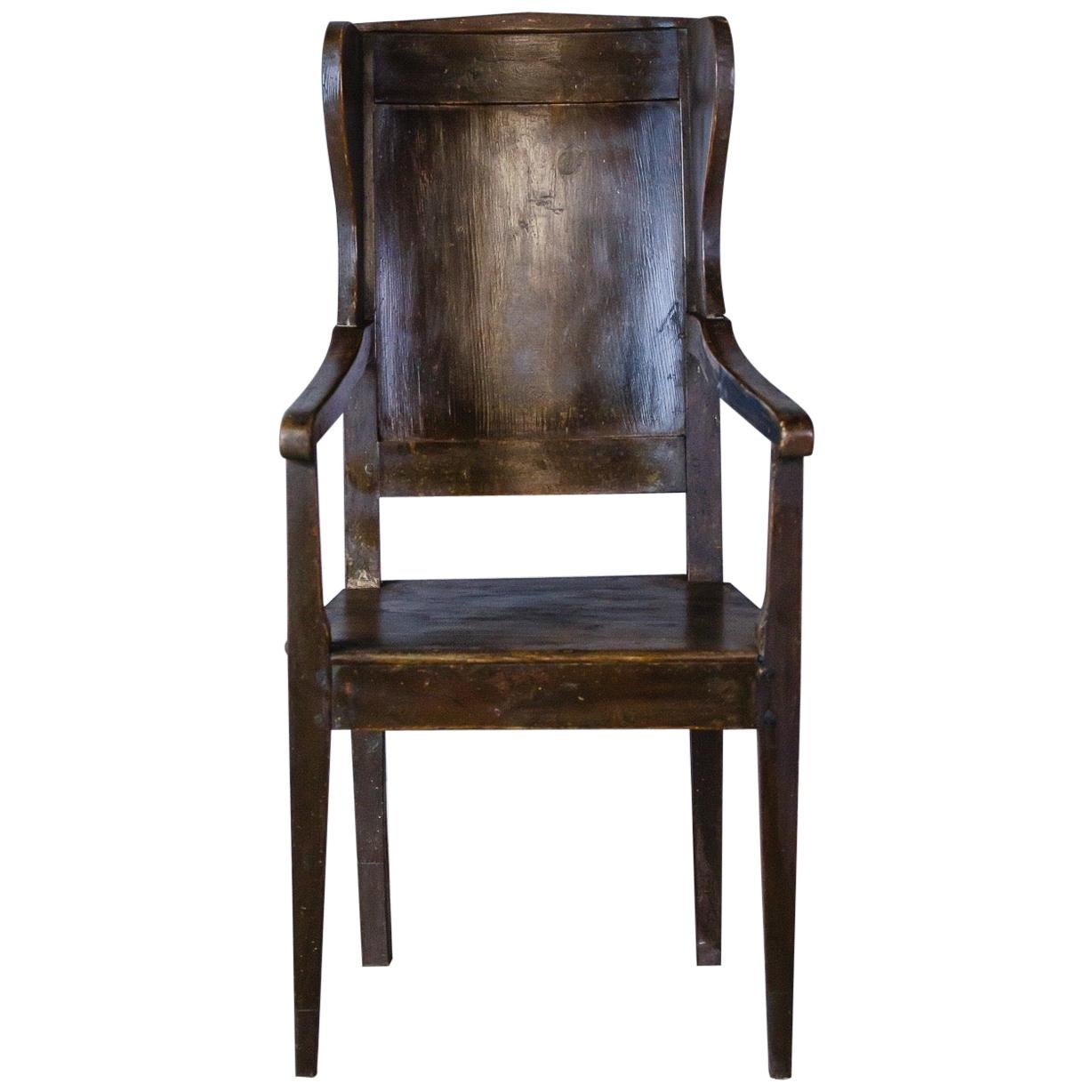 Late 19th Century Primitive Country Wingback Chair