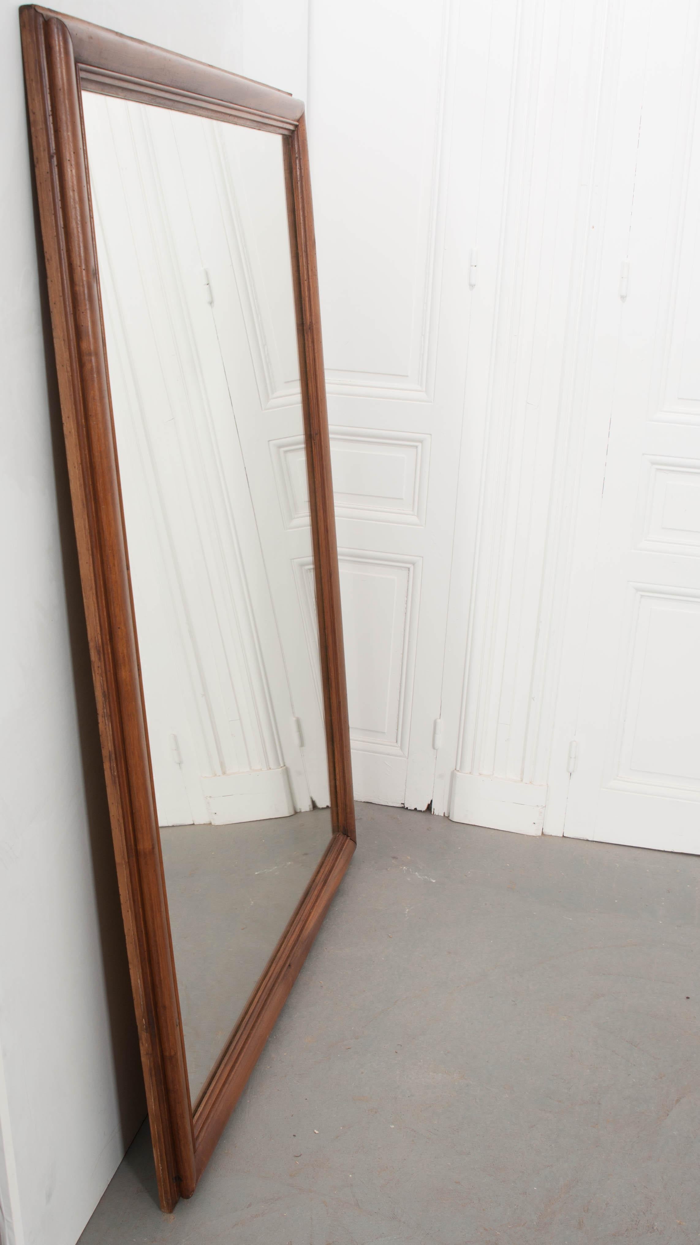 Late 19th Century Provincial Carved Walnut Mirror In Good Condition For Sale In Baton Rouge, LA