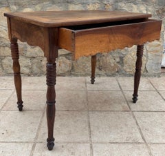 Late 19th Century Provincial Farmhouse Table in Solid Walnut