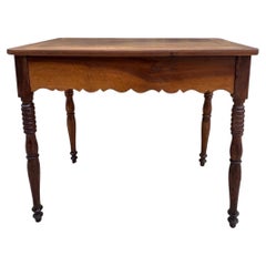 Late 19th Century Provincial Farmhouse Table in Solid Walnut