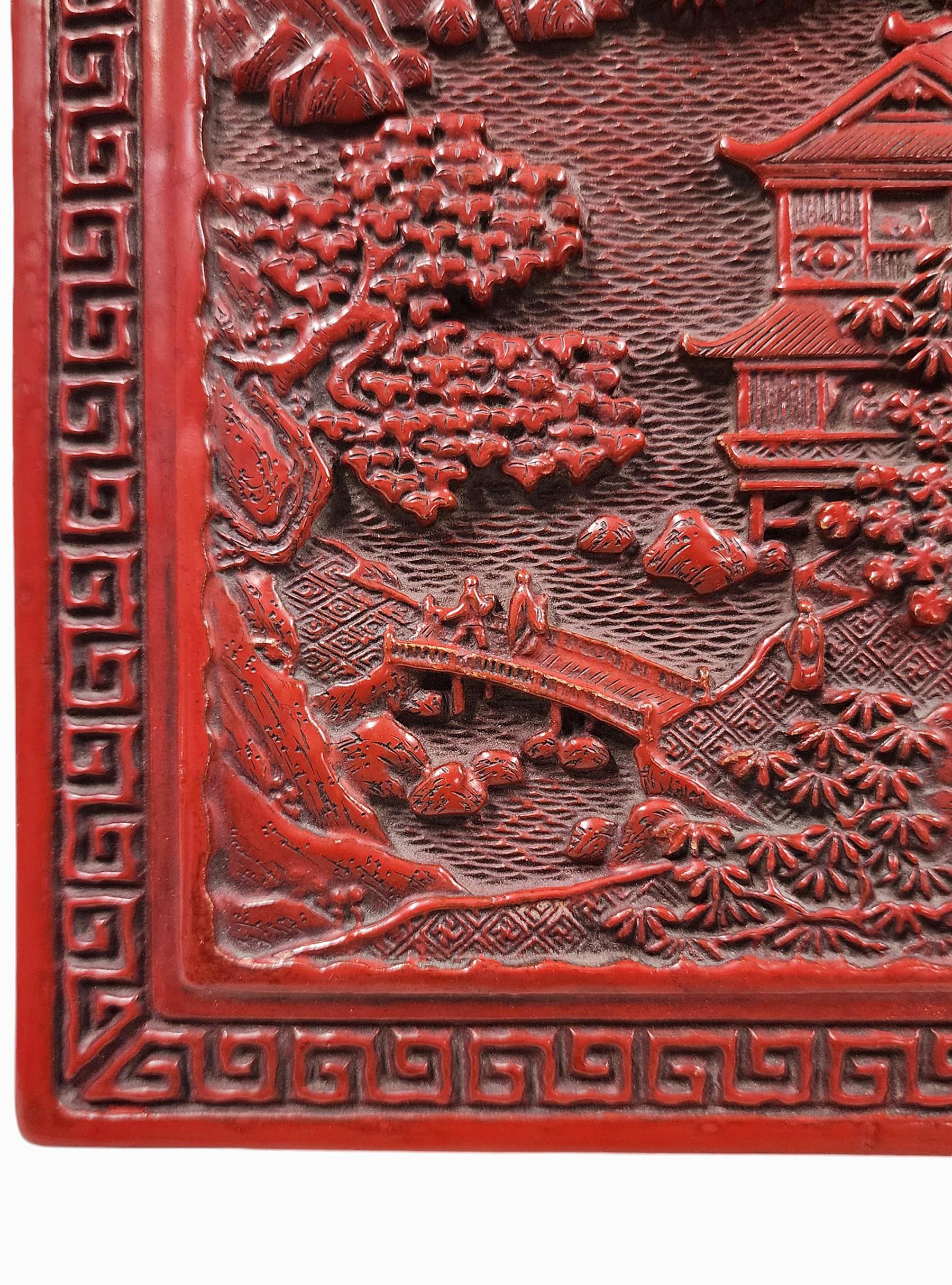 Late 19th Century Qing Carved Lacquer and Varnished Wood Decorative Box, China For Sale 6