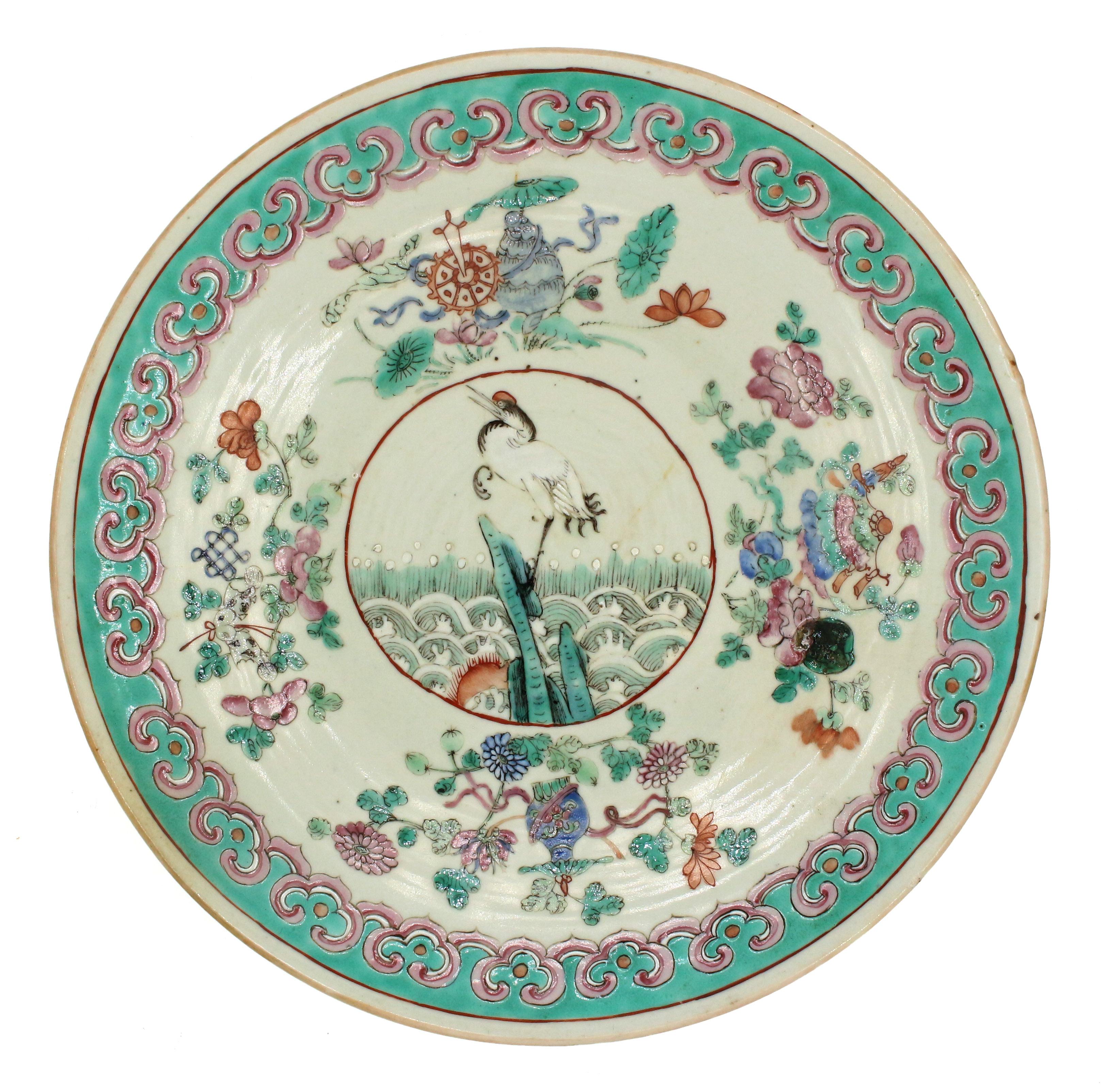 Late 19th Century Qing Dynasty Chop Plate In Good Condition In Chapel Hill, NC