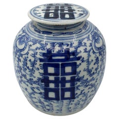 Late 19th Century Qing Dynasty Covered Porcelain Ginger Jar