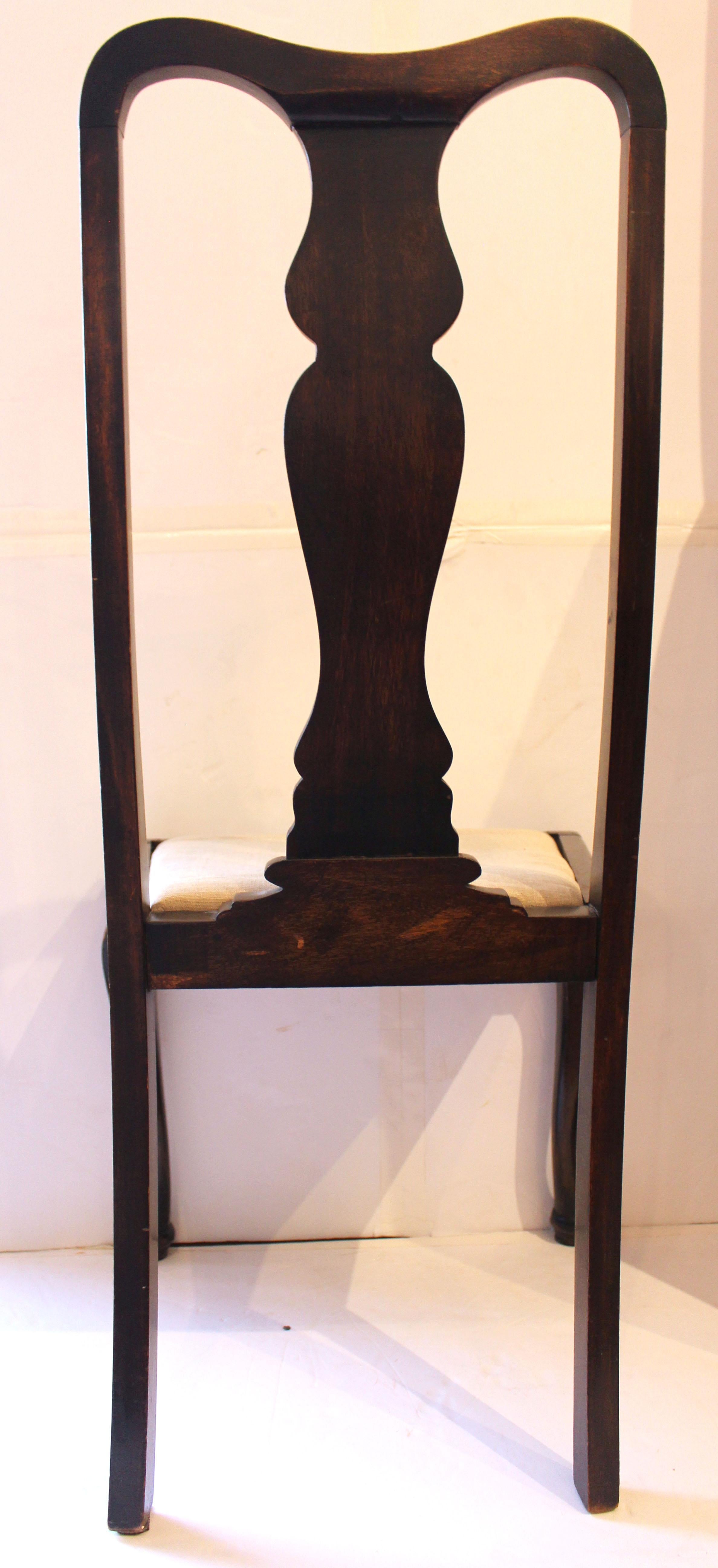 Anglais Fin du 19e siècle Chaise d'appoint de style Queen Anne, anglais en vente