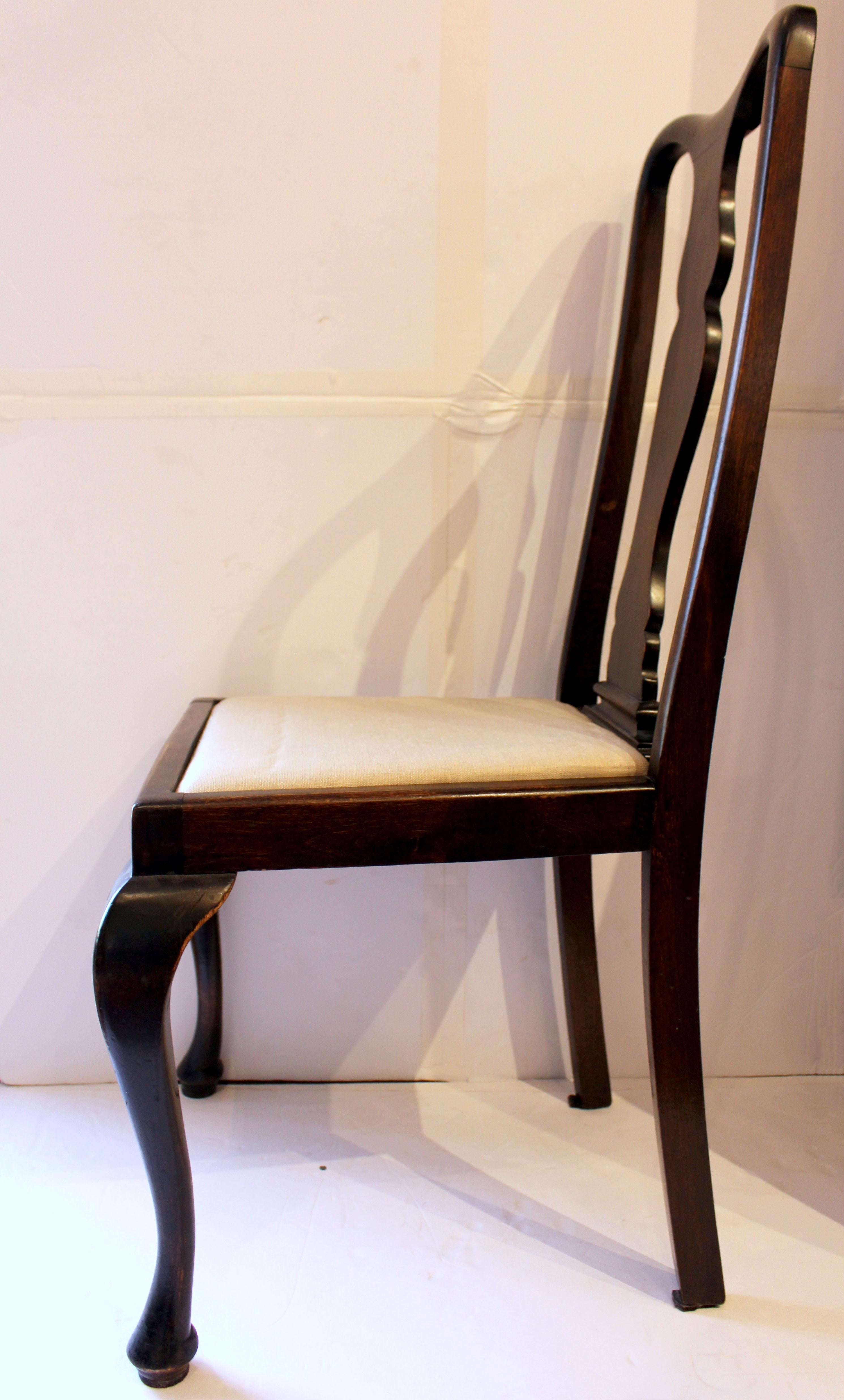 Fin du 19e siècle Chaise d'appoint de style Queen Anne, anglais Bon état - En vente à Chapel Hill, NC